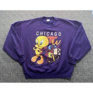 Vintage 90'S Velva Sheen Looney Tunes Tweety character sweatshirt Made in USA L